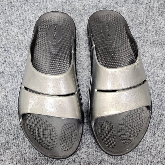 Oofos Ooahh Slate Black Slide Sandal Recovery Comfort Slip On Unisex M 9 W 11 - Picture 5 of 14